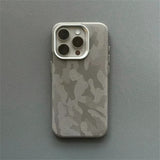 Luxury Camouflage Leather Shockproof Armor Magnetic Case For iPhone