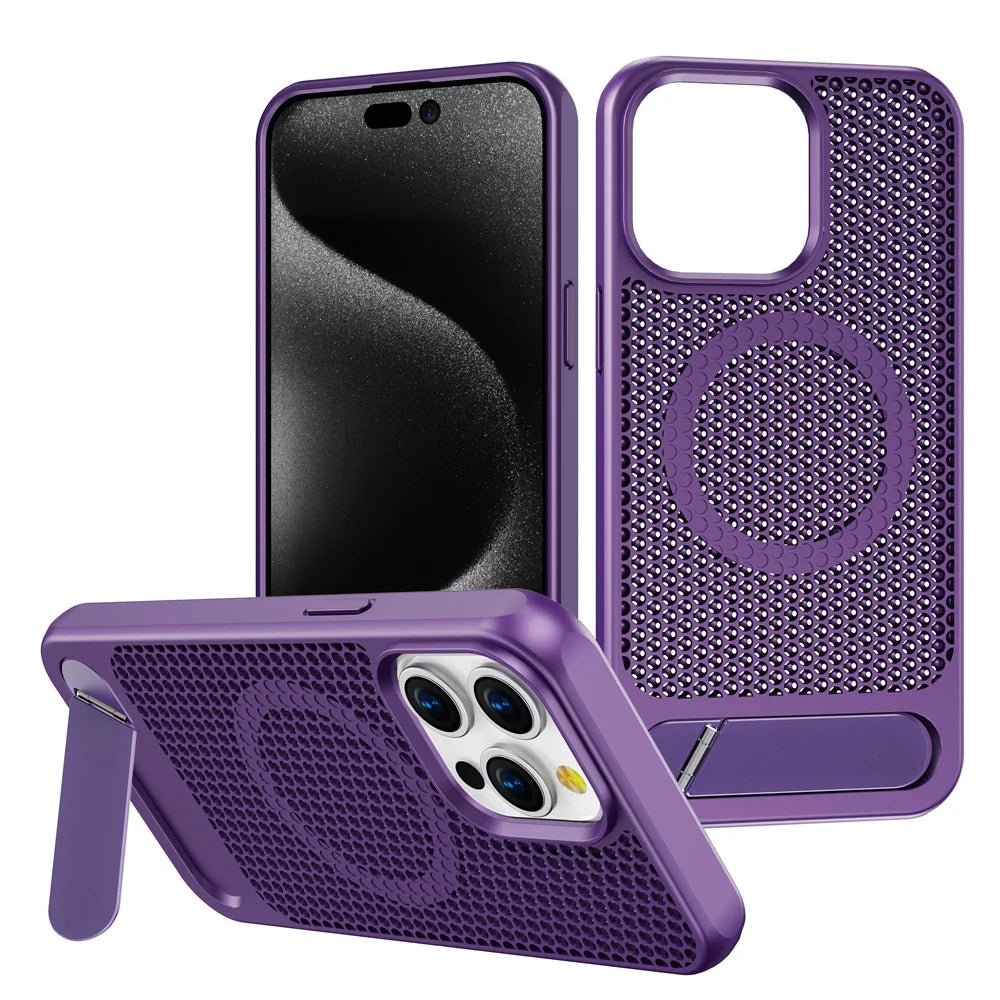 Luxury Cooling Stand Magnetic Case For iPhone