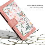 Luxury Flower Pattern Magnetic Clasp Flip Leather Case for Galaxy