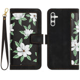 Luxury Flower Pattern Magnetic Clasp Flip Leather Case for Galaxy