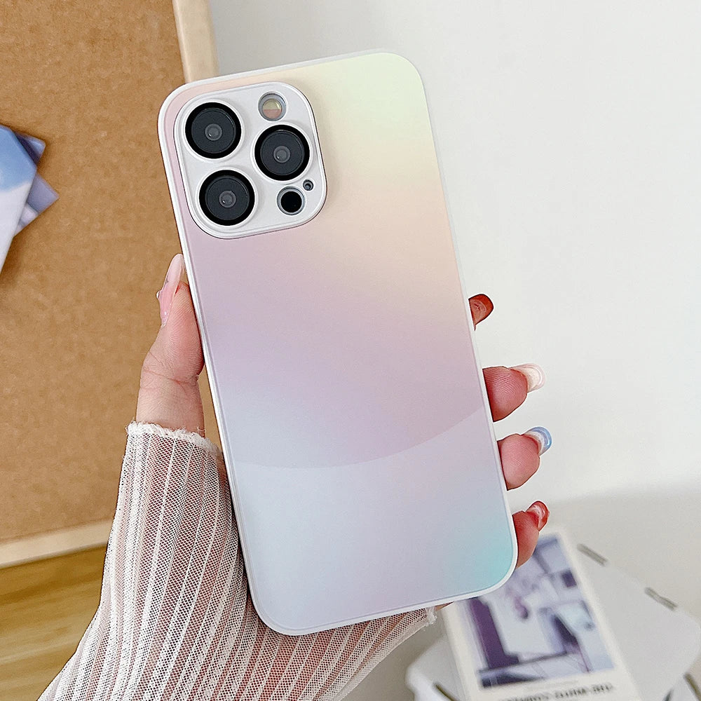 Luxury Gradient Laser Matte Case For iPhone