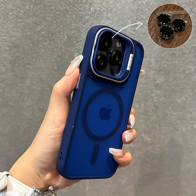 Luxury Magnetic Lens Matte Case For iPhone