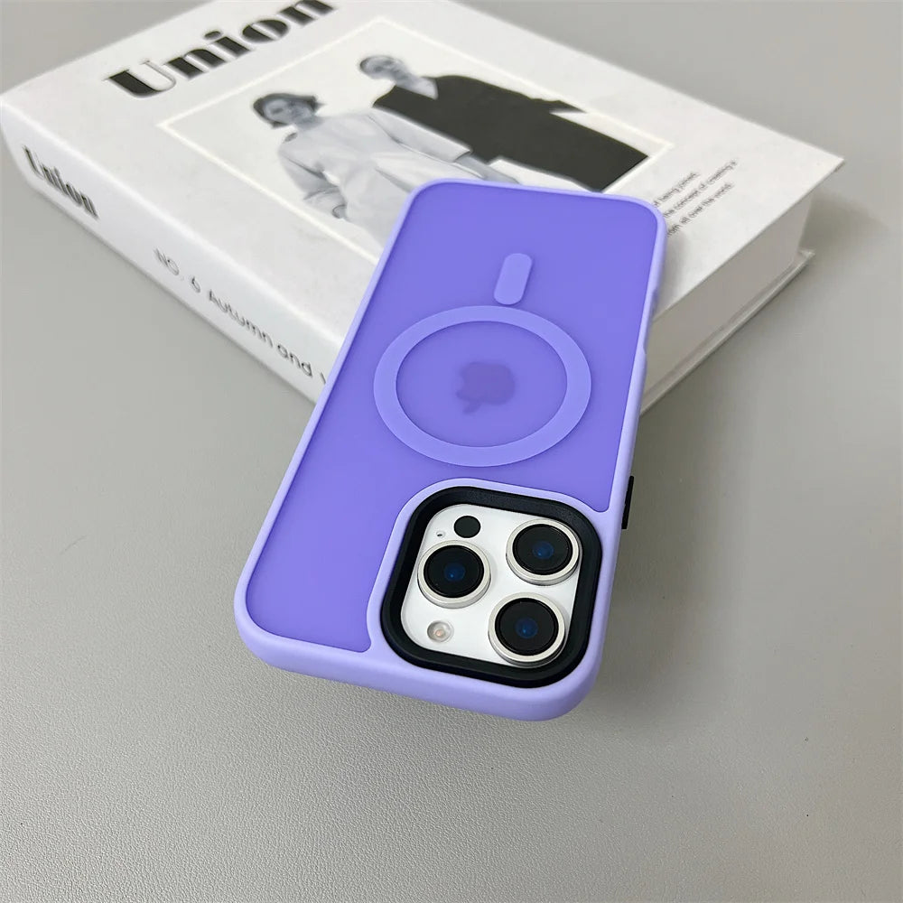 Luxury Magnetic Shockproof Matte Case For iPhone