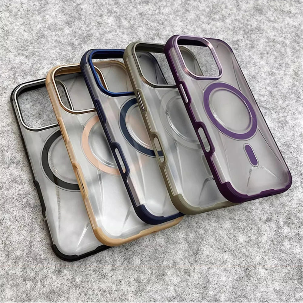 Matte Armor Alloy Lens Magnetic Case for iPhone