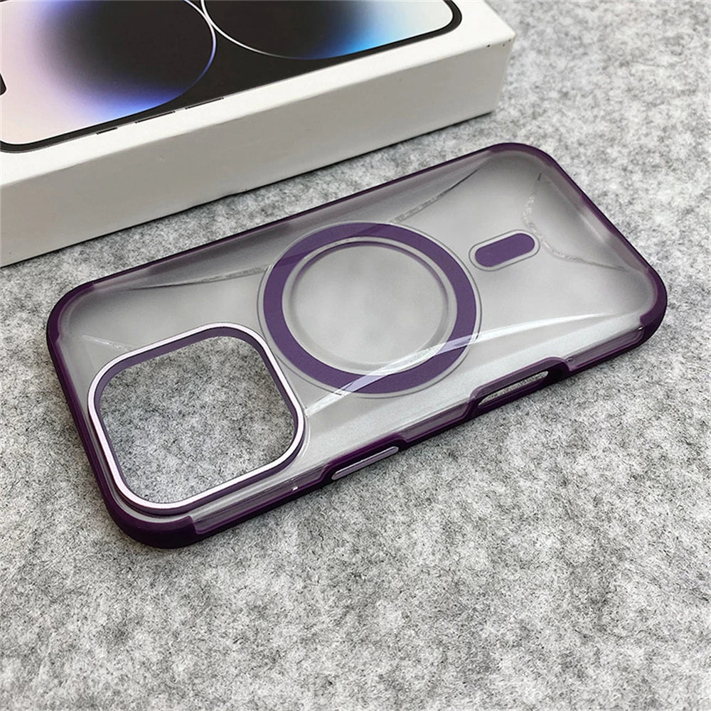 Matte Armor Alloy Lens Magnetic Case for iPhone