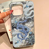 New Year Vortex Pattern Glitter Snake Case For iPhone