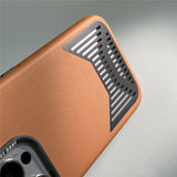 Aluminum hollow Heat Dissipation PU Leather Magnetic Case for iPhone