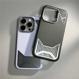 Aluminum hollow Heat Dissipation PU Leather Magnetic Case for iPhone