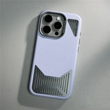 Aluminum hollow Heat Dissipation PU Leather Magnetic Case for iPhone