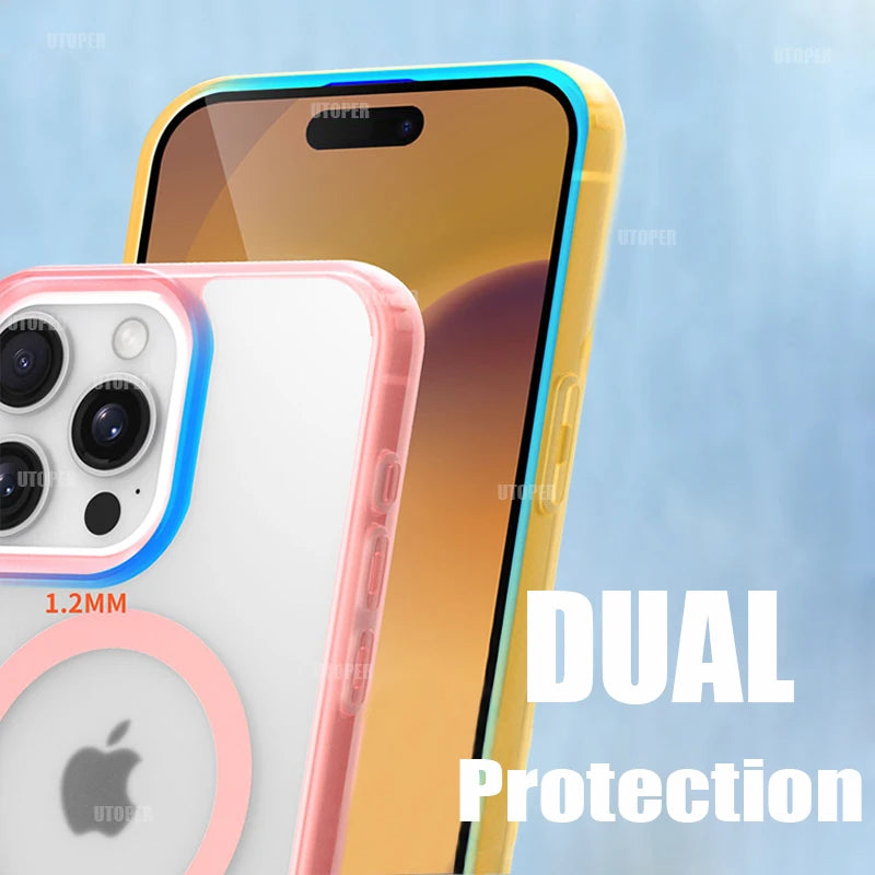 Luxury Magnetic Refreshing Matte Multi-Color Case For iPhone