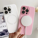 Luxury Soft Liquid Silicone Magnetic Case For iPhone