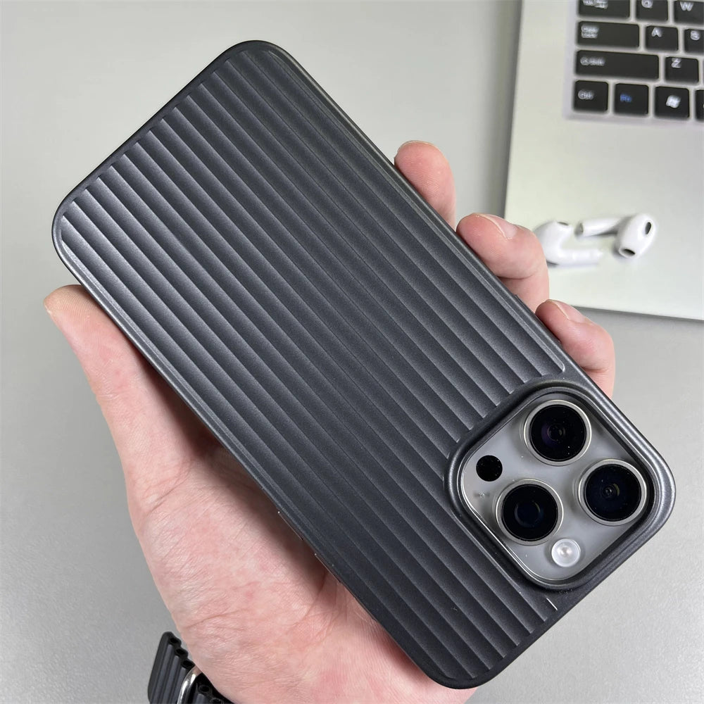 Luxury Ultra Thin Corrugated Pattern Case For iPhone