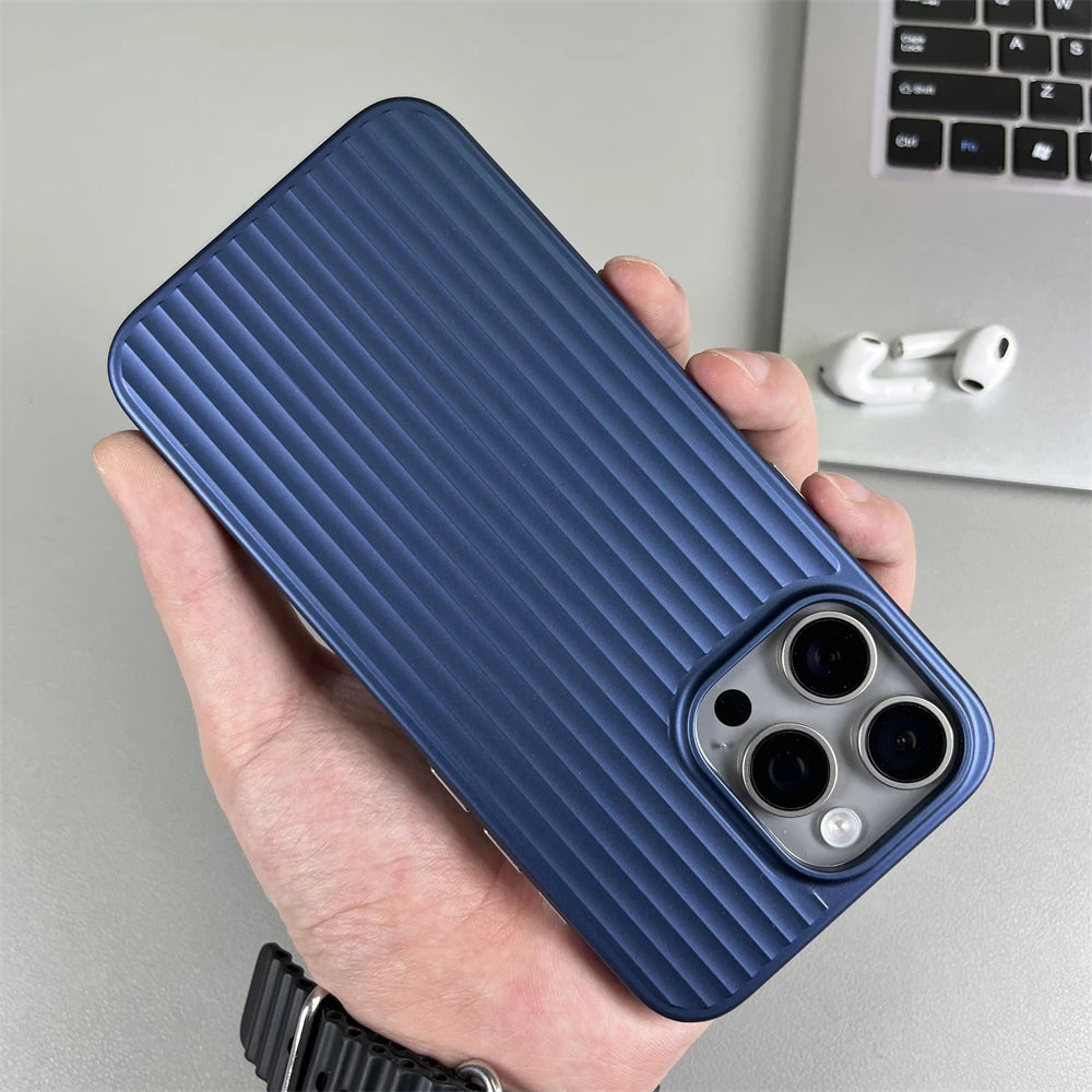 Luxury Ultra Thin Corrugated Pattern Case For iPhone