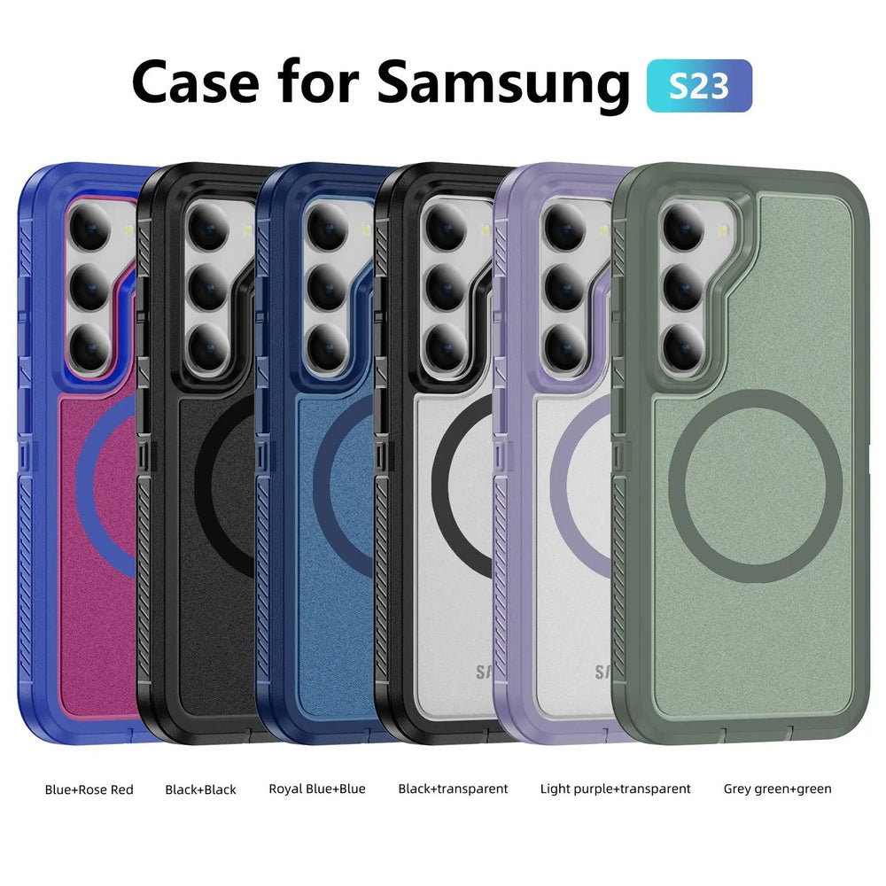 Anti Fingerprint Shockproof Magnetic Case For Samsung Galaxy
