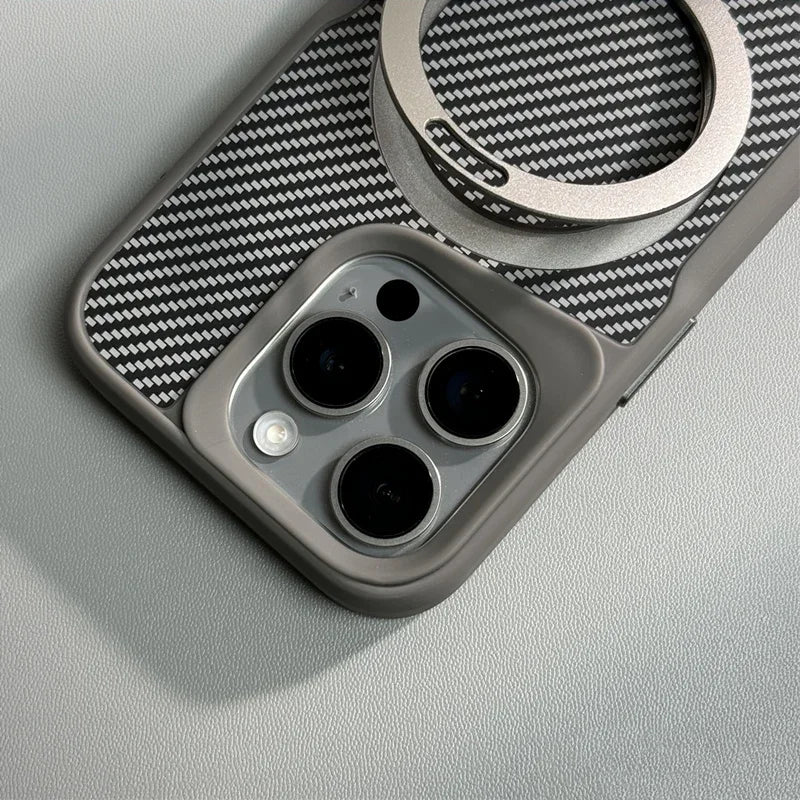 Magnetic Fibre Carbon Pattern Case for iPhone