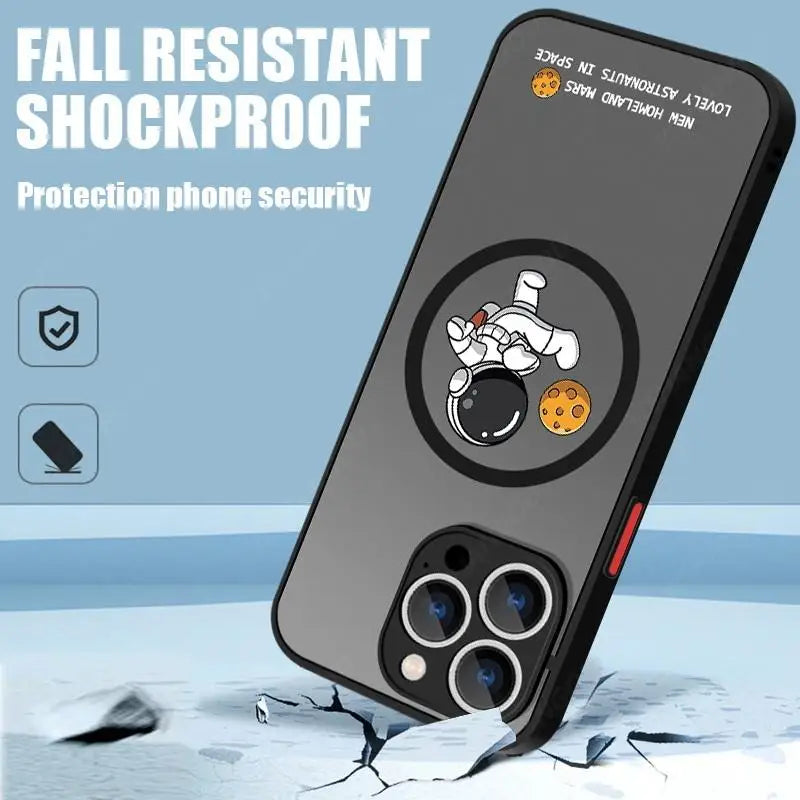 Magnetic Shockproof Bumper Astronaut Case For iPhone