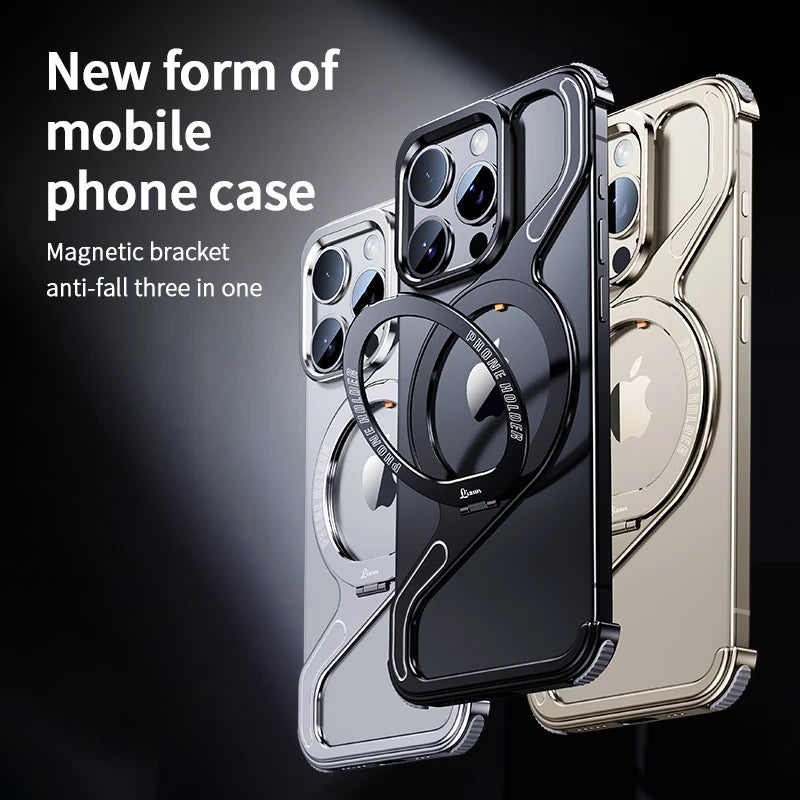 Magnetic Z Shape Geometry Stand Holder Case For iPhone