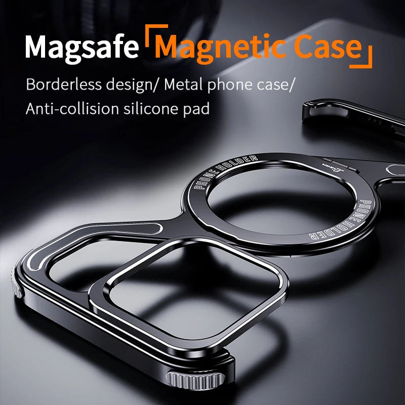 Magnetic Z Shape Geometry Stand Holder Case For iPhone