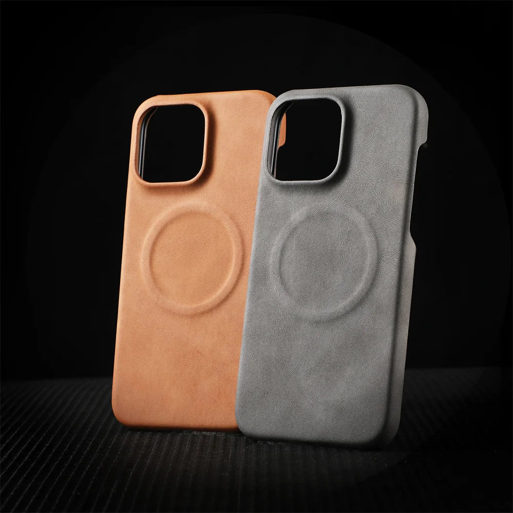 Retro Business PU Leather Magnetic Case For iPhone