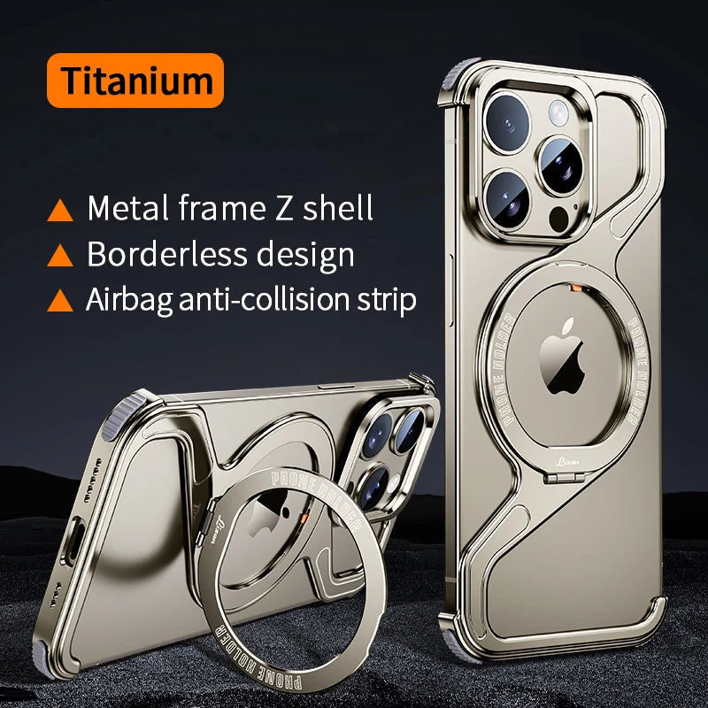 Magnetic Z Shape Geometry Stand Holder Case For iPhone