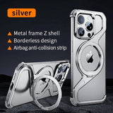 Magnetic Z Shape Geometry Stand Holder Case For iPhone