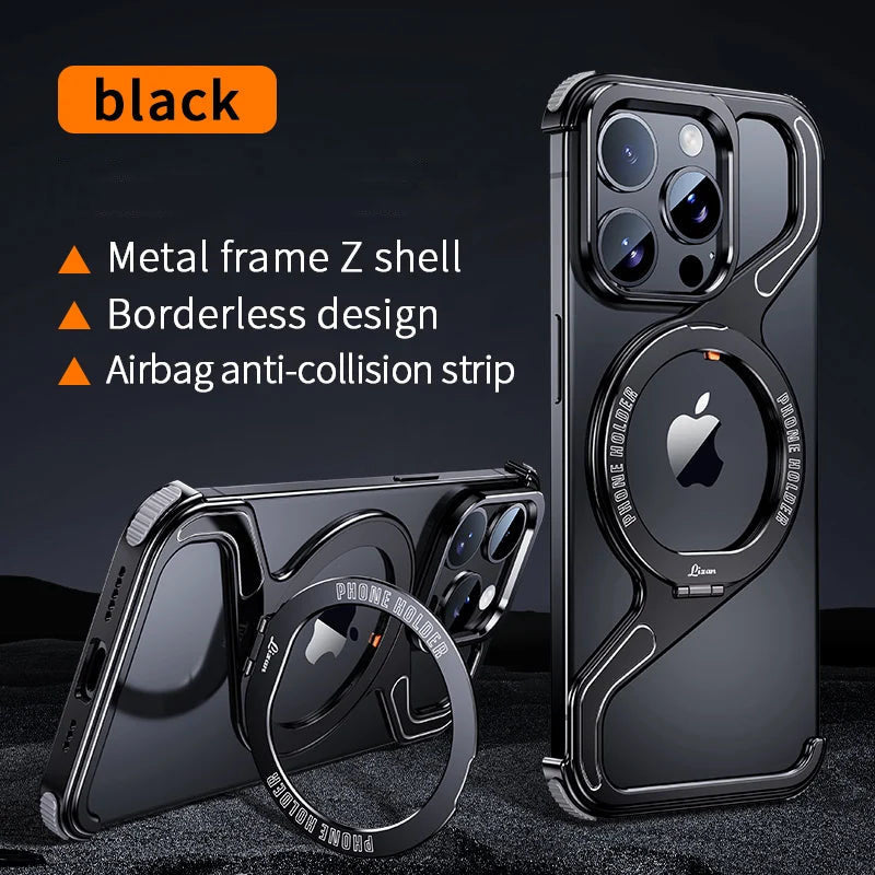 Magnetic Z Shape Geometry Stand Holder Case For iPhone