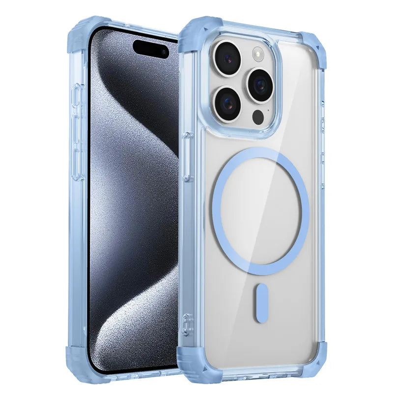 Magnetic Shockproof Transparent Clear Case for iPhone