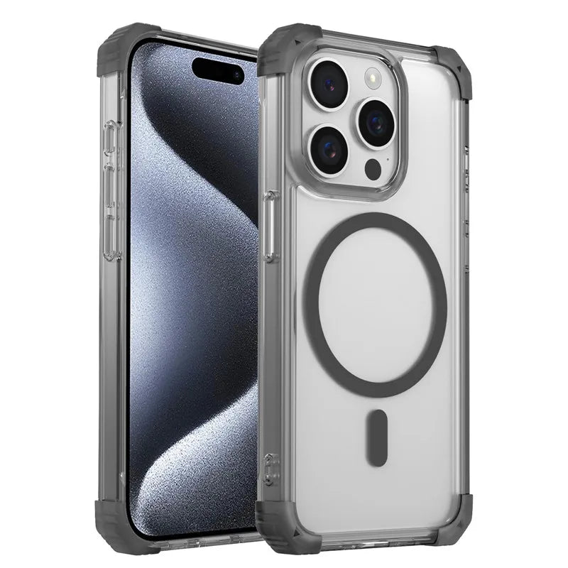 Magnetic Shockproof Transparent Clear Case for iPhone