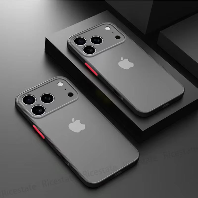 Shockproof Matte Clear Hard Case For iPhone