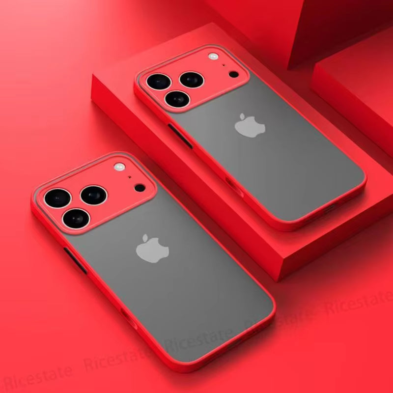 Shockproof Matte Clear Hard Case For iPhone
