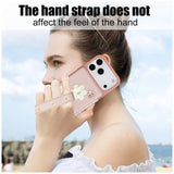 3IN1 Crossbody Rope Wrist Strap Flowers Leather Wallet Case For iPhone