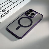 Matte Transparent Color Armor Magnetic Case For iPhone