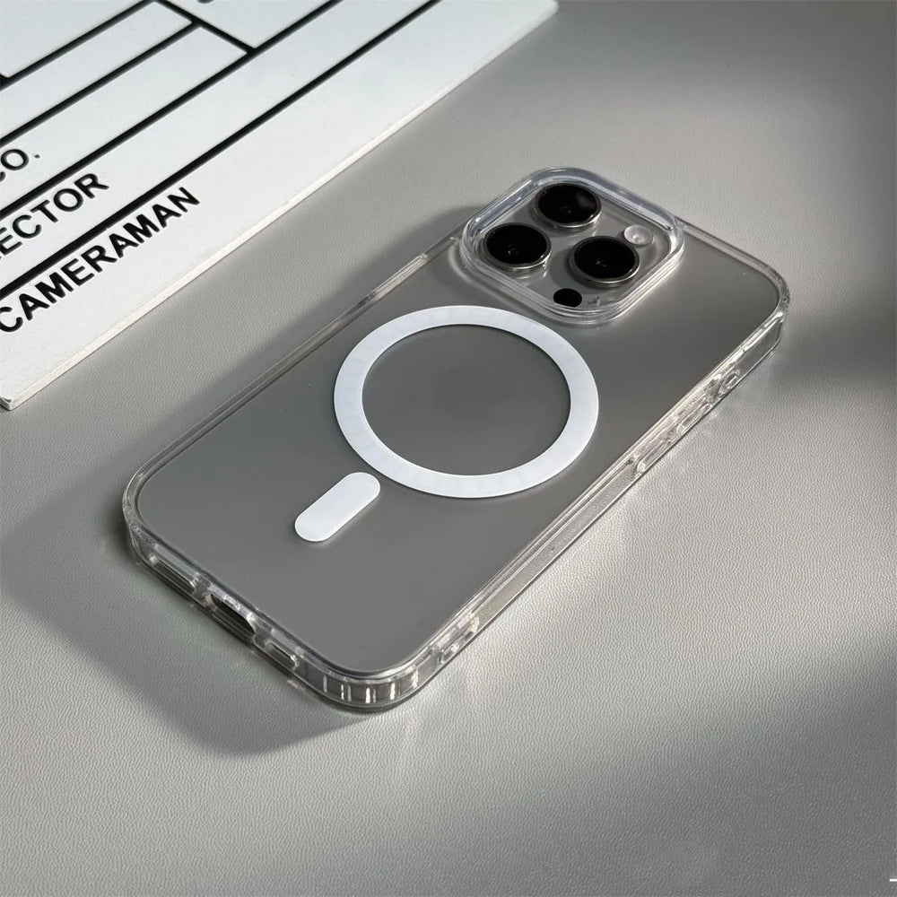 Matte Transparent Color Armor Magnetic Case For iPhone