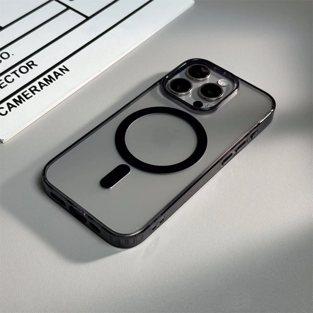 Matte Transparent Color Armor Magnetic Case For iPhone