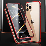 Metal Frame Double Sided Glass Magnetic Case For iPhone