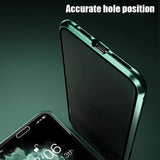 Metal Frame Double Sided Glass Magnetic Case For iPhone