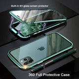 Metal Frame Double Sided Glass Magnetic Case For iPhone