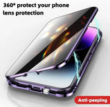 Metal Glass Magnetic 360°Full Protection Case For iPhone