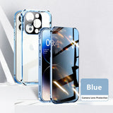 Metal Glass Magnetic 360°Full Protection Case For iPhone