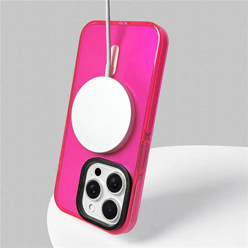 Neon color Soft silicone Magnetic Case for iPhone