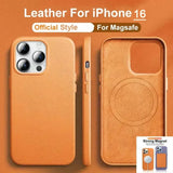 New 2024 Luxury Official Magnetic Leather Case for iPhone