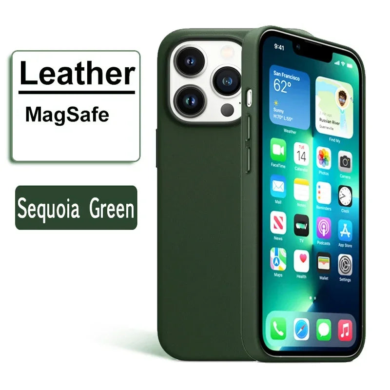 New 2024 Luxury Official Magnetic Leather Case for iPhone