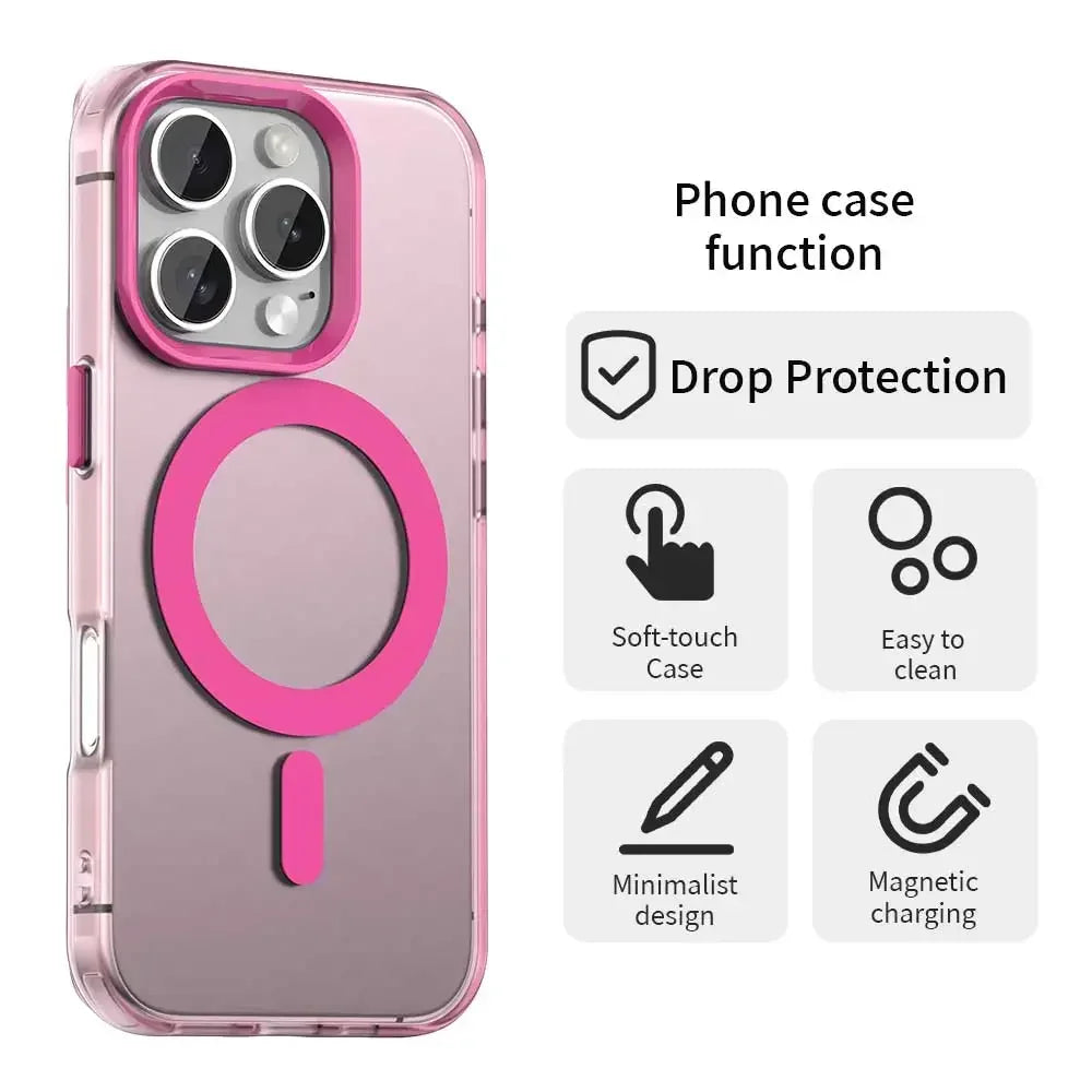 New Matte Candy Magnetic Transparent Case for iPhone