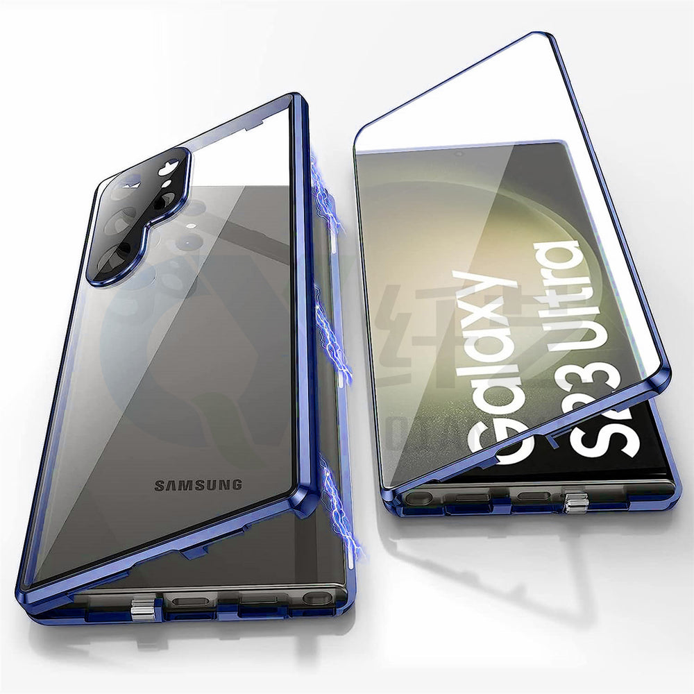 Metal Glass Magnetic 360°Full Protection Case For Samsung