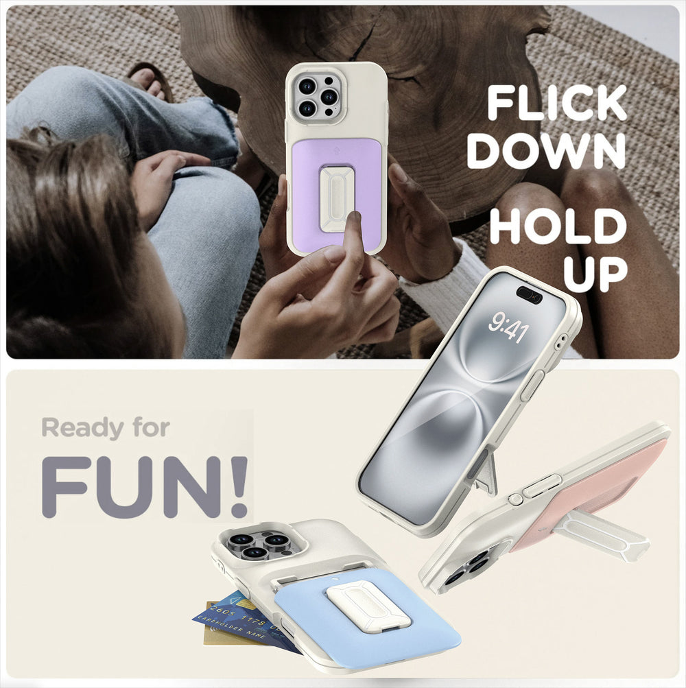 Macaron Card Holder Multi-function Stand Case For iPhone