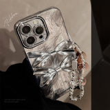 3D Silver Bow Case For iPhone