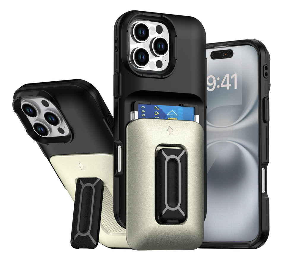 Macaron Card Holder Multi-function Stand Case For iPhone