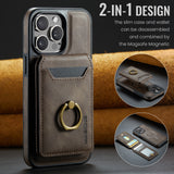 Magnetic New Leather Card Slot Case For iPhone