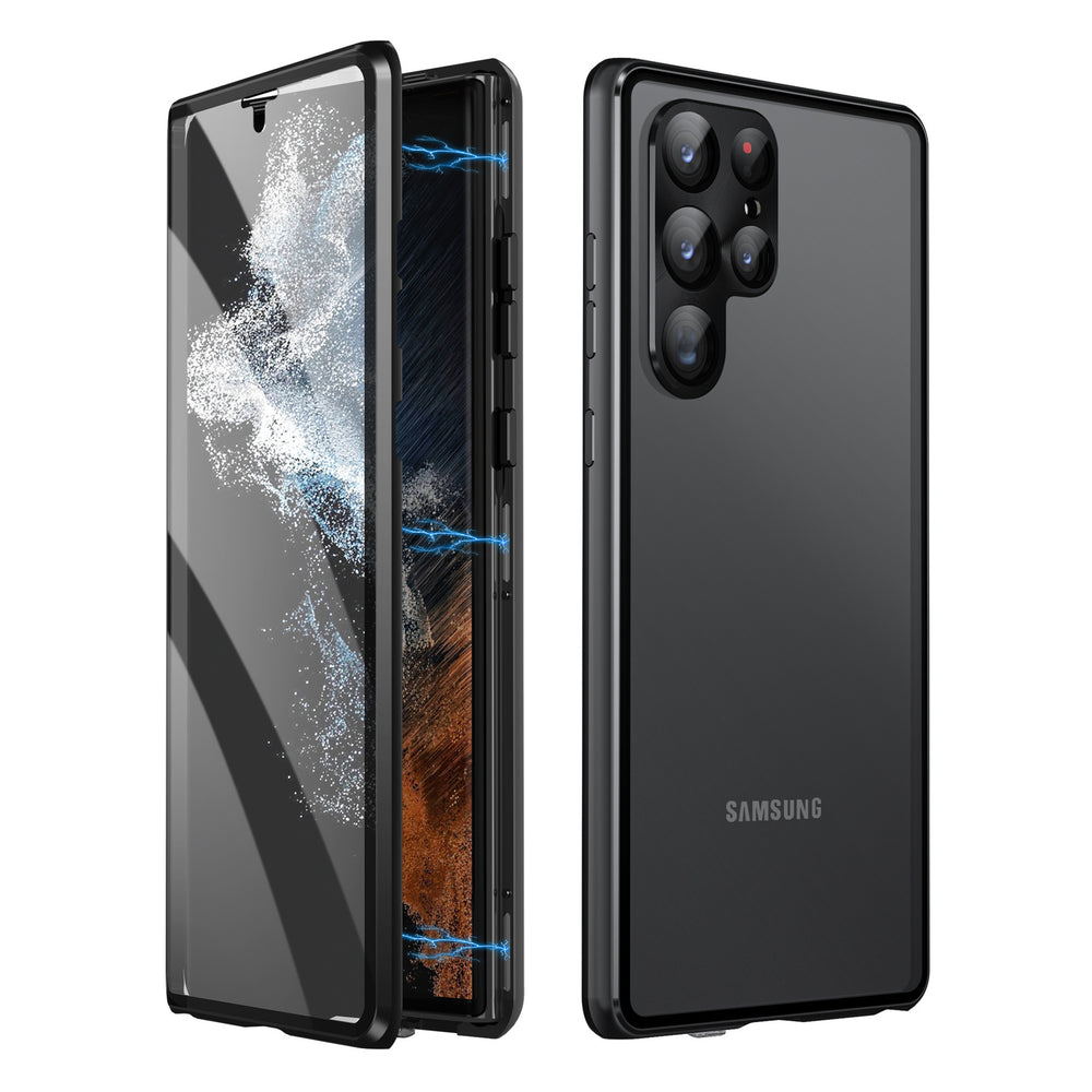 Metal Glass Magnetic 360°Full Protection Case For Samsung