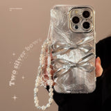3D Silver Bow Case For iPhone